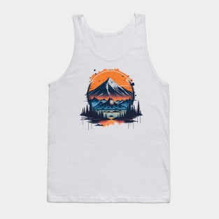A Great Smoky and Icy Mountain, Sunset, Lake and Forest Tank Top